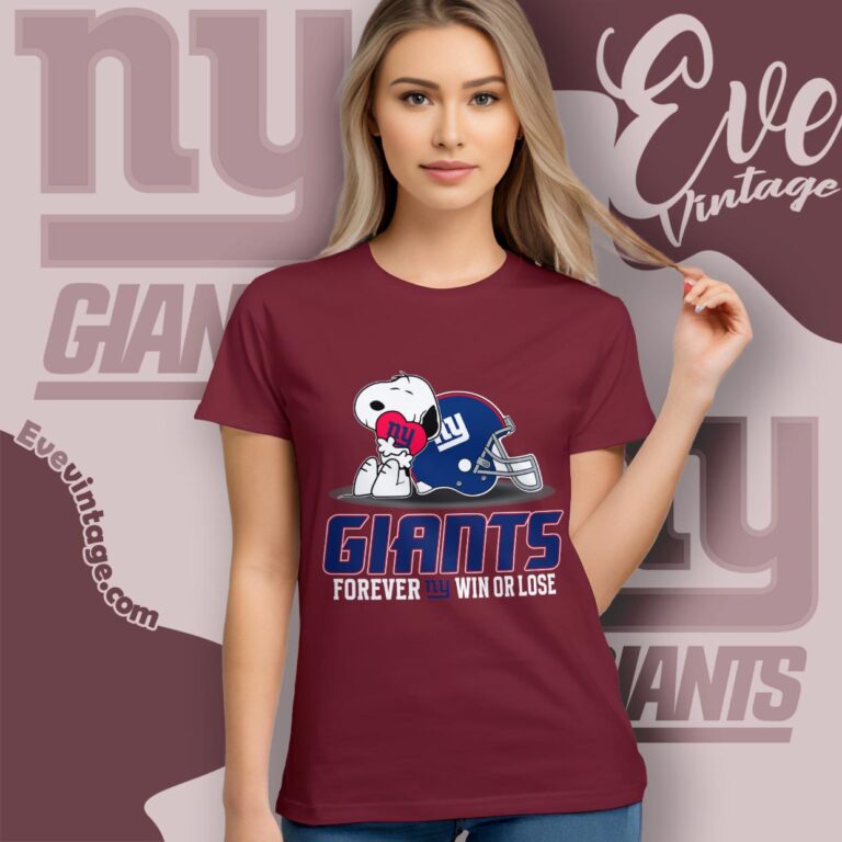 Snoopy New York Giants Forever Win Or Lose Shirt Women T shirt Snoopy New York Giants Forever Win Or Lose Shirt Women T shirt