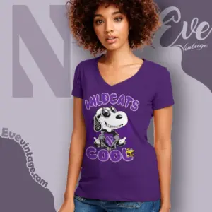 Snoopy Northwestern Wildcats Cool V Neck TShirt