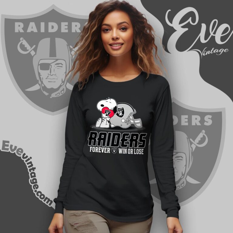 Snoopy Oakland Raiders Forever Win Or Lose Shirt Long Sleeve Tee Snoopy Oakland Raiders Forever Win Or Lose Shirt Long Sleeve Tee