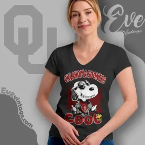 Snoopy Oklahoma Sooners Cool V Neck TShirt