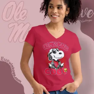 Snoopy Ole Miss Rebels Cool V Neck TShirt