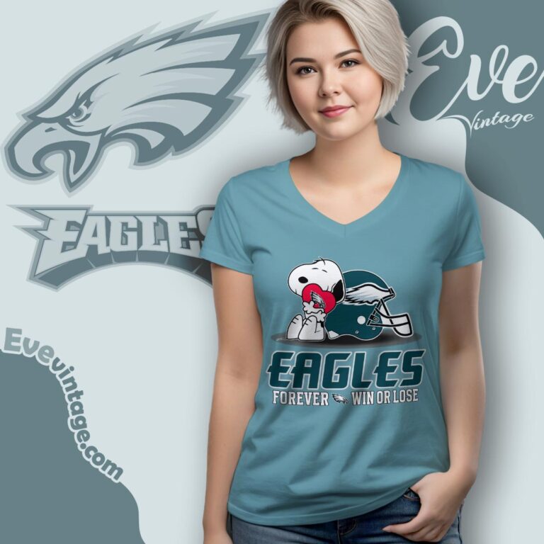 Snoopy Philadelphia Eagles Forever Win Or Lose Shirt V Neck TShirt Snoopy Philadelphia Eagles Forever Win Or Lose Shirt V Neck TShirt