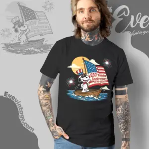 Snoopy Sailing Boat America 250th Anniversary T shirt