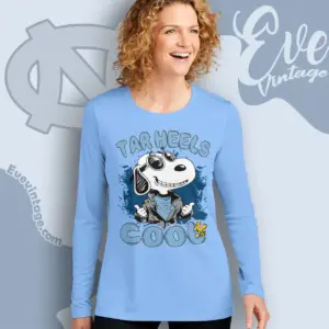 Snoopy Tar Heels Cool Long Sleeve Tee