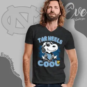 Snoopy Tar Heels Cool V Neck TShirt