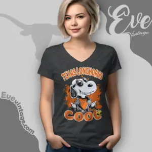 Snoopy Texas Longhorns Cool V Neck TShirt