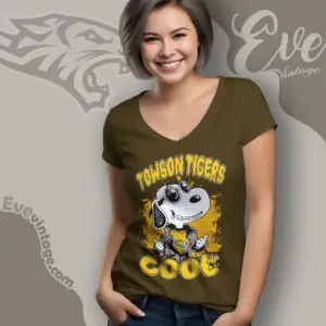 Snoopy Towson Tigers Cool V Neck TShirt
