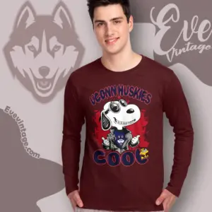 Snoopy Uconn Huskies Cool Long Sleeve Tee
