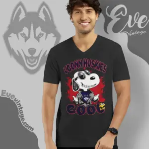 Snoopy Uconn Huskies Cool V Neck TShirt