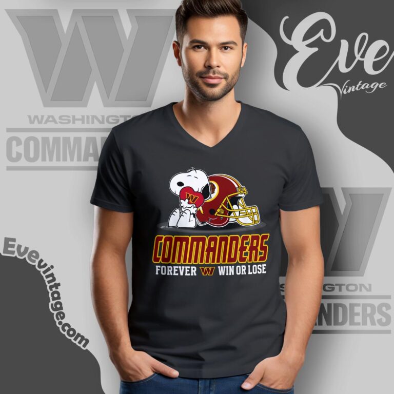Snoopy Washington Commanders Forever Win Or Lose Shirt V Neck TShirt Snoopy Washington Commanders Forever Win Or Lose Shirt V Neck TShirt