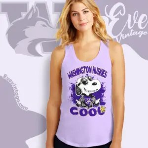 Snoopy Washington Huskies Cool Tank Top Racerback