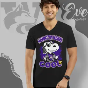 Snoopy Washington Huskies Cool V Neck TShirt