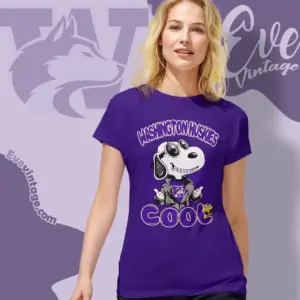 Snoopy Washington Huskies Cool Women T shirt