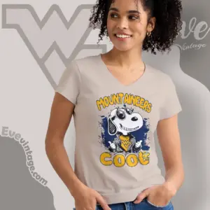 Snoopy West Virginia Mountaineers Cool V Neck TShirt