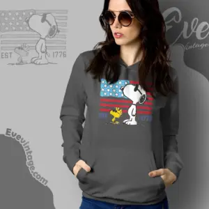 Snoopy Woodstock 250th Anniversary Usa Flag Hoodie