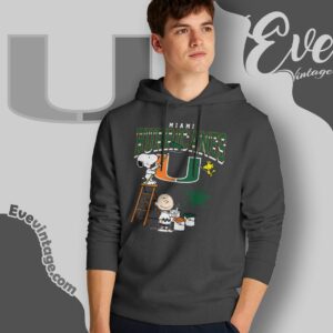 Snoopy Woodstock Miami Hurricanes Wall Paint Shirt Hoodie