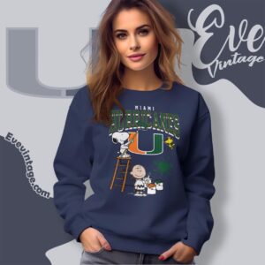 Snoopy Woodstock Miami Hurricanes Wall Paint Shirt Sweatshirt
