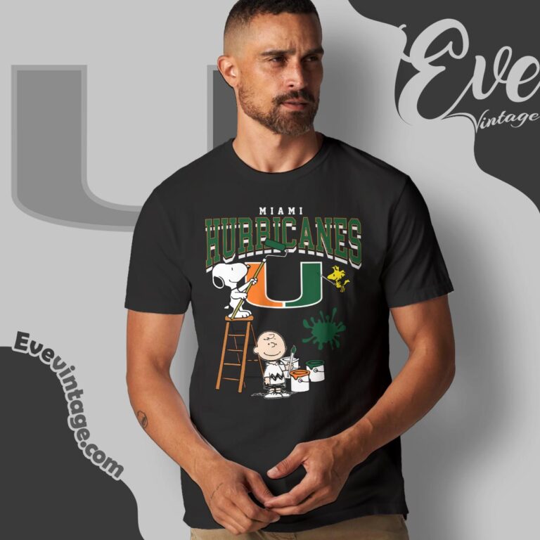 Snoopy Woodstock Miami Hurricanes Wall Paint Shirt T shirt Snoopy Woodstock Miami Hurricanes Wall Paint Shirt T shirt