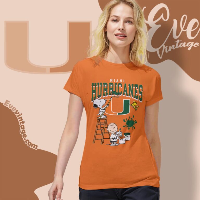 Snoopy Woodstock Miami Hurricanes Wall Paint Shirt Women T shirt Snoopy Woodstock Miami Hurricanes Wall Paint Shirt Women T shirt