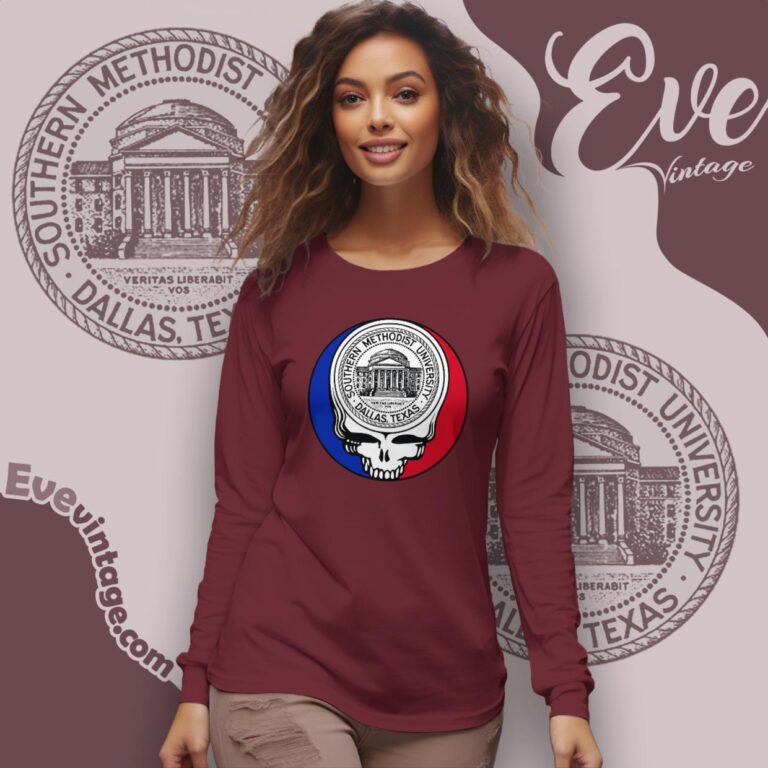 Southern Methodist University Steal Your Face Grateful Dead Shirt Long Sleeve Tee Southern Methodist University Steal Your Face Grateful Dead Shirt Long Sleeve Tee