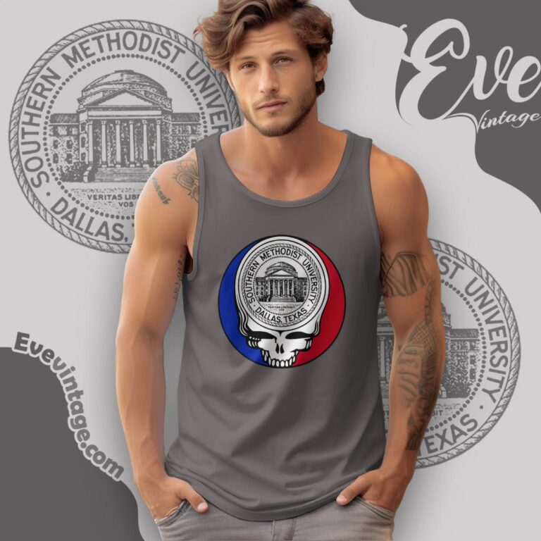 Southern Methodist University Steal Your Face Grateful Dead Shirt Tank Top Racerback Southern Methodist University Steal Your Face Grateful Dead Shirt Tank Top Racerback