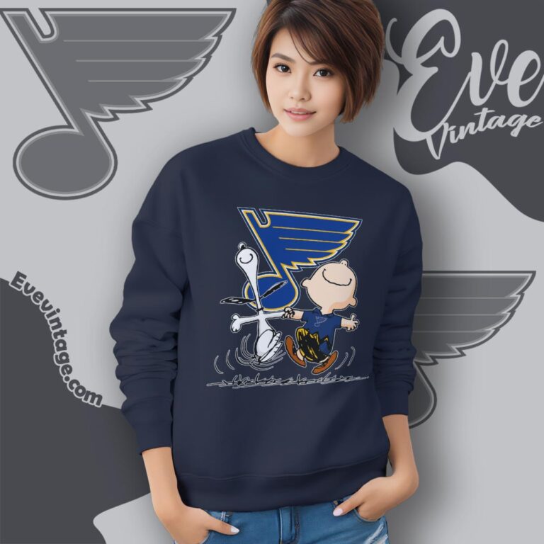 St Louis Blues Charlie Brown Snoopy Happy Dancing Shirt Sweatshirt St Louis Blues Charlie Brown Snoopy Happy Dancing Shirt Sweatshirt