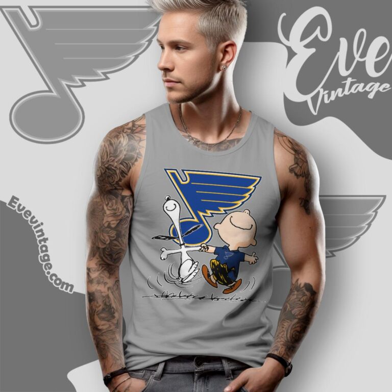 St Louis Blues Charlie Brown Snoopy Happy Dancing Shirt Tank Top Racerback St Louis Blues Charlie Brown Snoopy Happy Dancing Shirt Tank Top Racerback