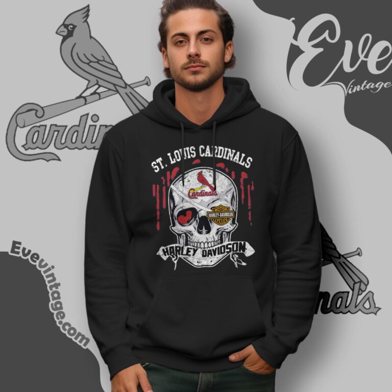 St Louis Cardinals Harley Davidson Skull Hoodie St Louis Cardinals Harley Davidson Skull Hoodie