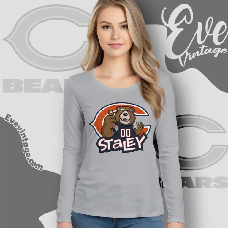 Staley Da Bear Chicago Bears Mascot Shirt Long Sleeve Tee Staley Da Bear Chicago Bears Mascot Shirt Long Sleeve Tee
