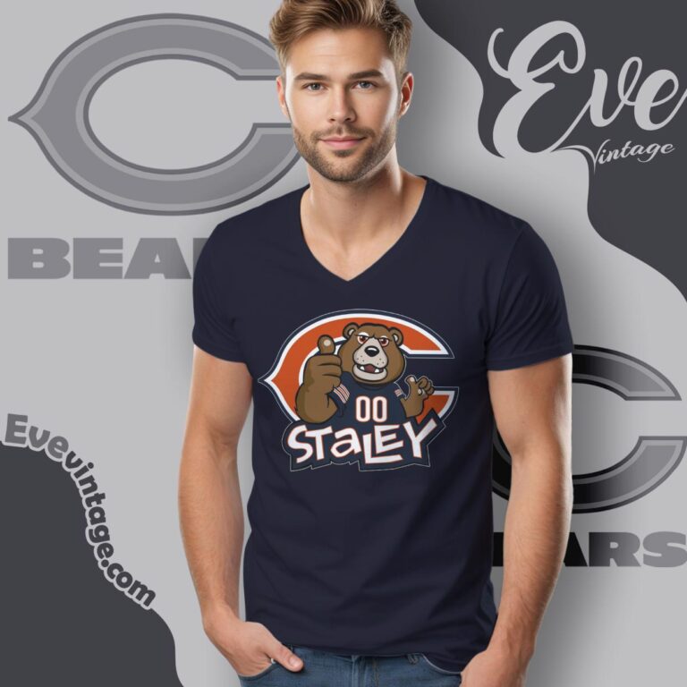 Staley Da Bear Chicago Bears Mascot Shirt V Neck TShirt Staley Da Bear Chicago Bears Mascot Shirt V Neck TShirt