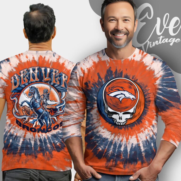 Stealie Denver Broncos Grateful Dead Tie Dye Shirt Long Sleeve Tee Stealie Denver Broncos Grateful Dead Tie Dye Shirt Long Sleeve Tee