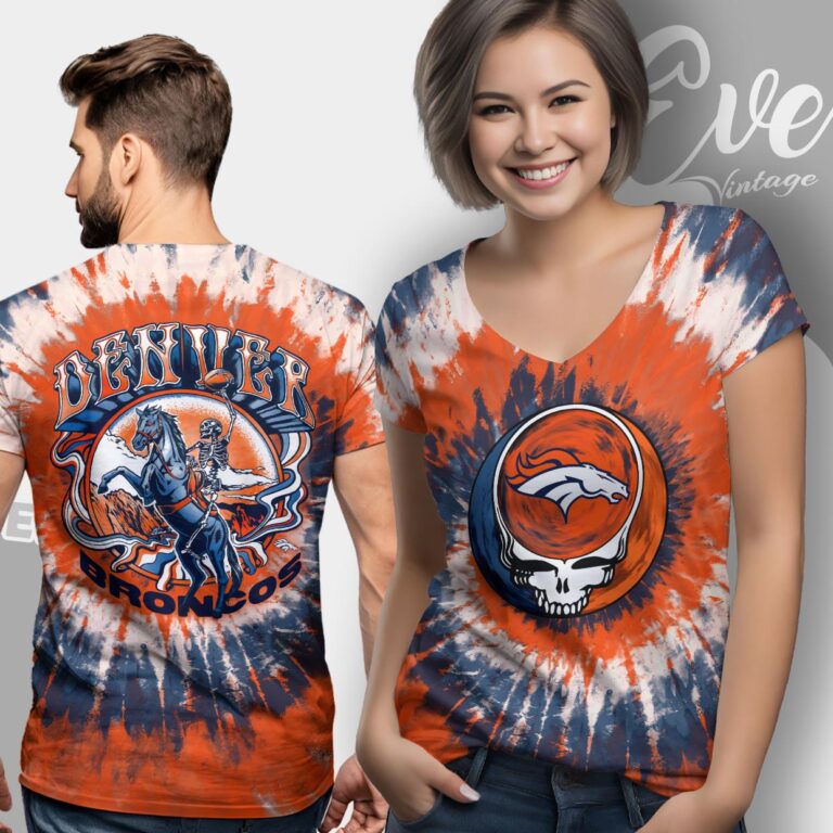 Stealie Denver Broncos Grateful Dead Tie Dye Shirt V Neck TShirt Stealie Denver Broncos Grateful Dead Tie Dye Shirt V Neck TShirt