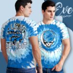 Stealie Detroit Lions Grateful Dead Tie-Dye Shirt