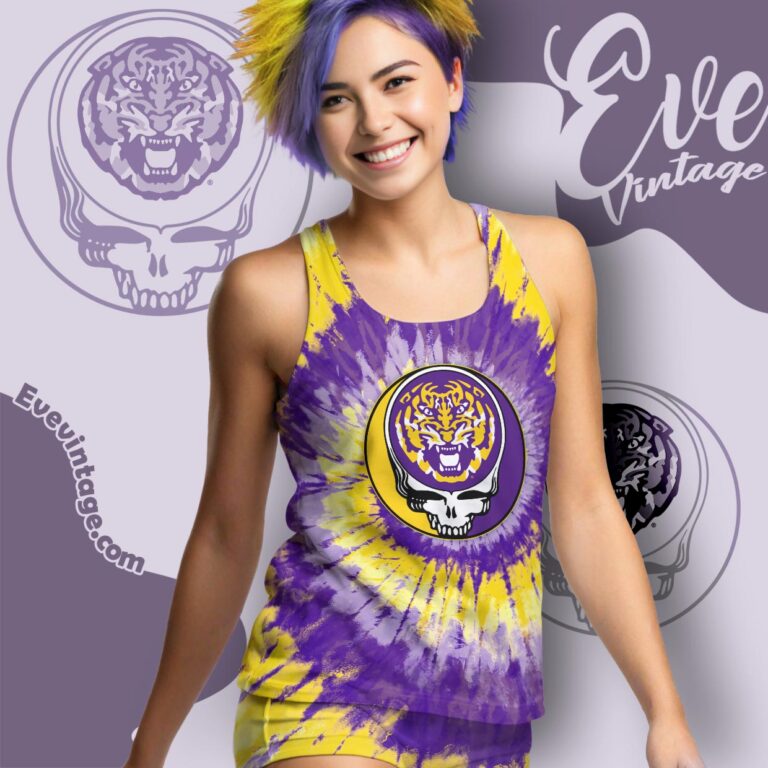 Stealie Lsu Tigers Grateful Dead Tie Dye Shirt Tank Top Racerback Stealie Lsu Tigers Grateful Dead Tie Dye Shirt Tank Top Racerback