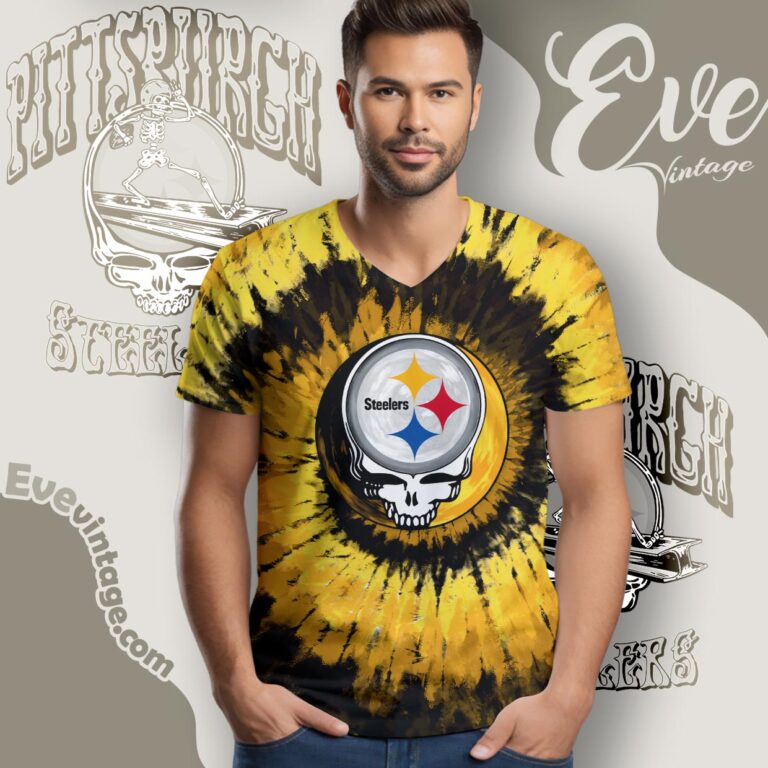 Stealie Pittsburgh Steelers Grateful Dead Tie dye Shirt V Neck TShirt Stealie Pittsburgh Steelers Grateful Dead Tie dye Shirt V Neck TShirt