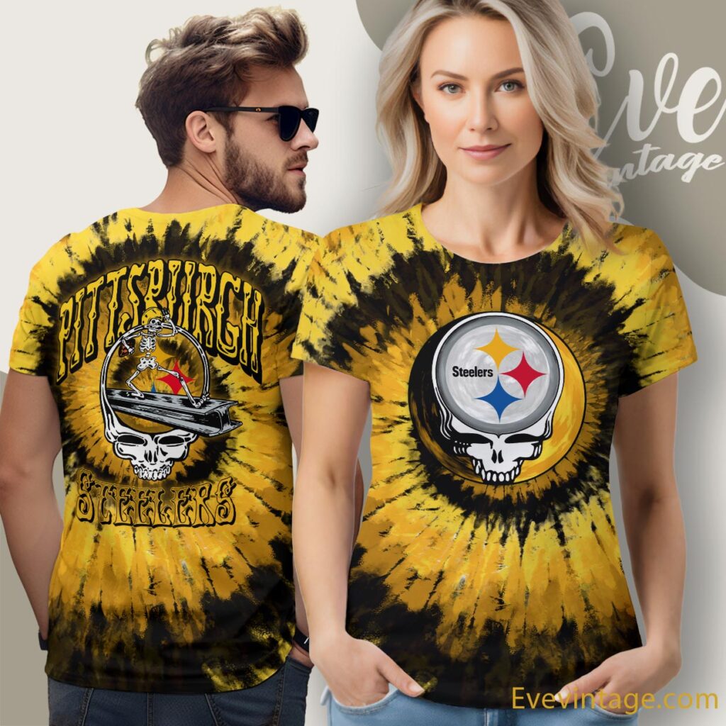 Stealie Pittsburgh Steelers Grateful Dead Tie-Dye Shirt