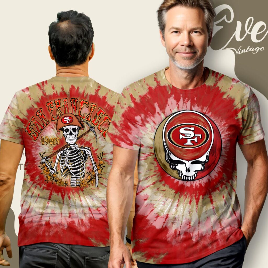 Stealie San Francisco 49ers Grateful Dead Tie Dye Shirt T shirt