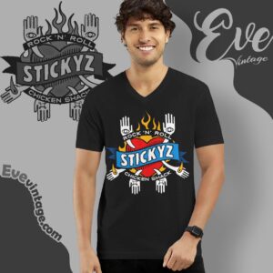 Stickyz Rock N' Roll Chicken Shack Shirt – Little Rock Live Music Joint V Neck TShirt