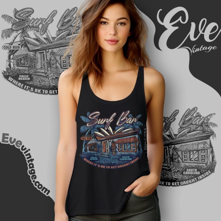 Surf Bar Shirt Folly Beach Sc Dive Bar Tank Top Racerback Surf Bar Shirt Folly Beach Sc Dive Bar Tank Top Racerback