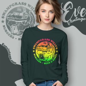 Swampgrass Willy's Bar Shirt Palm Beach Garden Florida Dive Bar Long Sleeve Tee