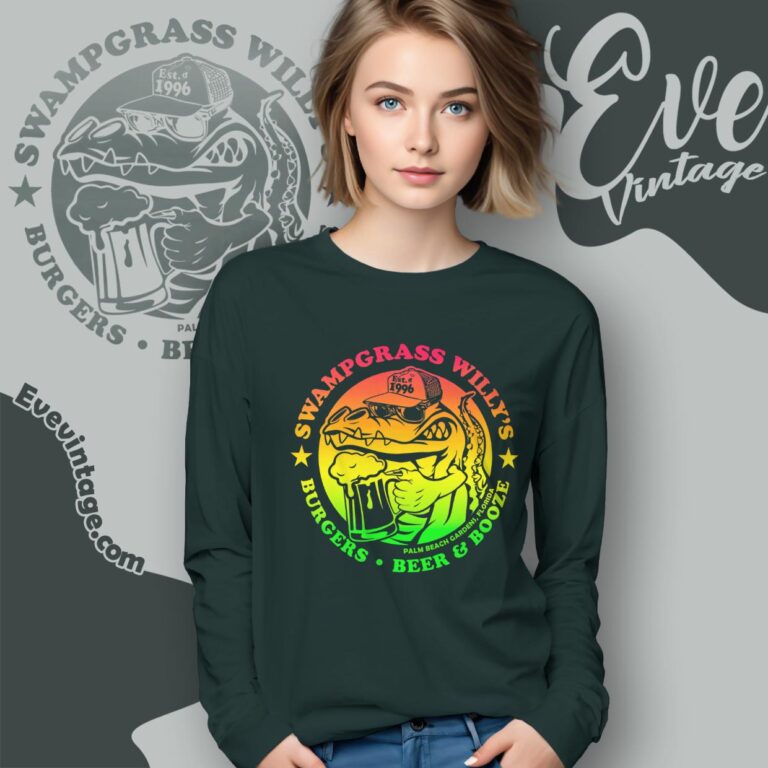 Swampgrass Willy's Bar Shirt Palm Beach Garden Florida Dive Bar Long Sleeve Tee Swampgrass Willy's Bar Shirt Palm Beach Garden Florida Dive Bar Long Sleeve Tee