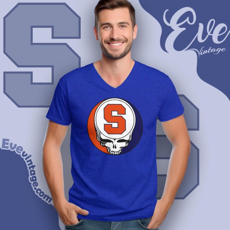 Syracuse University Steal Your Face Grateful Dead Shirt V Neck TShirt Syracuse University Steal Your Face Grateful Dead Shirt V Neck TShirt