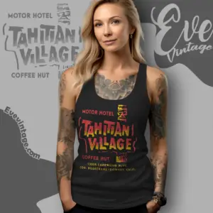 Tahitian Village Shirt Downey Ca Tiki Bar Tank Top Racerback