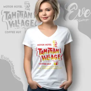 Tahitian Village Shirt Downey Ca Tiki Bar V Neck TShirt