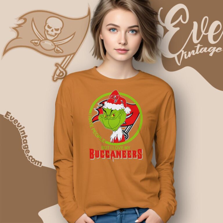 Tampa Bay Buccaneers Christmas Grinch Shirt I Hate People But I Love My Buccaneers Long Sleeve Tee Tampa Bay Buccaneers Christmas Grinch Shirt I Hate People But I Love My Buccaneers Long Sleeve Tee