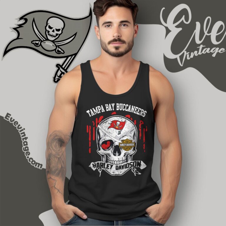 Tampa Bay Buccaneers Harley Davidson Skull Shirt Tank Top Racerback Tampa Bay Buccaneers Harley Davidson Skull Shirt Tank Top Racerback