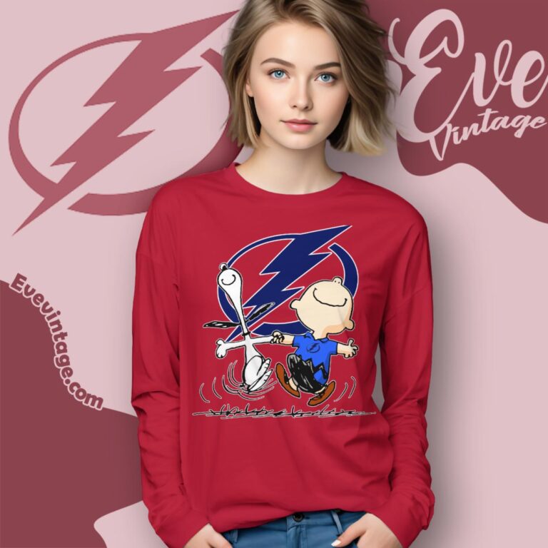 Tampa Bay Lightning Charlie Brown Snoopy Happy Dancing Shirt Long Sleeve Tee Tampa Bay Lightning Charlie Brown Snoopy Happy Dancing Shirt Long Sleeve Tee