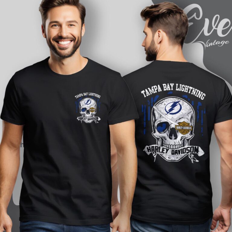 Tampa Bay Lightning Harley Davidson Skull Shirt Women T Shirt Tampa Bay Lightning Harley Davidson Skull Shirt Women T Shirt