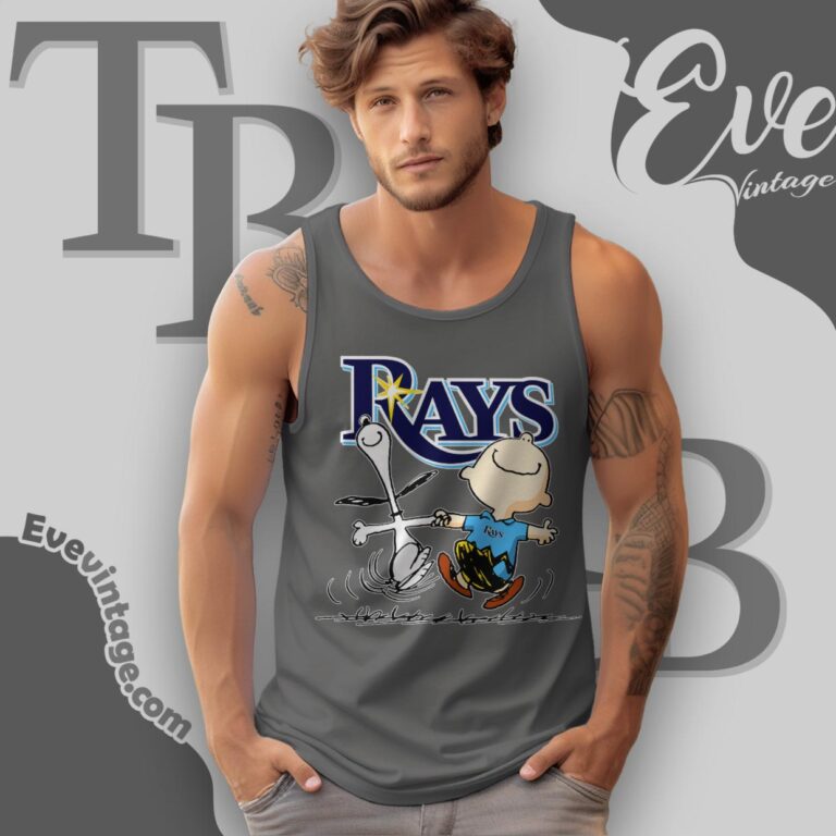 Tampa Bay Rays Charlie Brown Snoopy Happy Dancing Shirt Tank Top Racerback Tampa Bay Rays Charlie Brown Snoopy Happy Dancing Shirt Tank Top Racerback