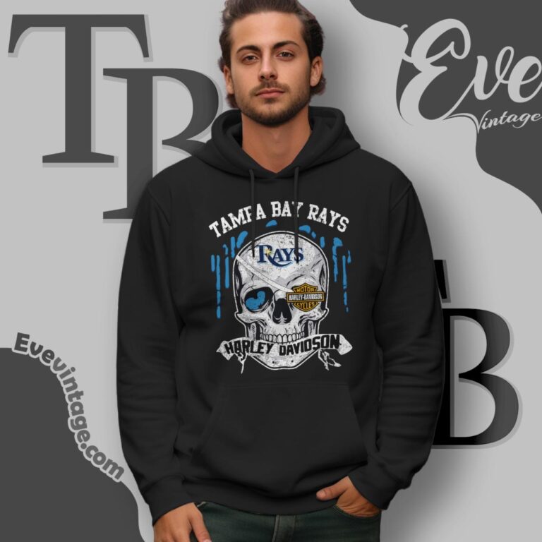 Tampa Bay Rays Harley Davidson Skull Hoodie Tampa Bay Rays Harley Davidson Skull Hoodie